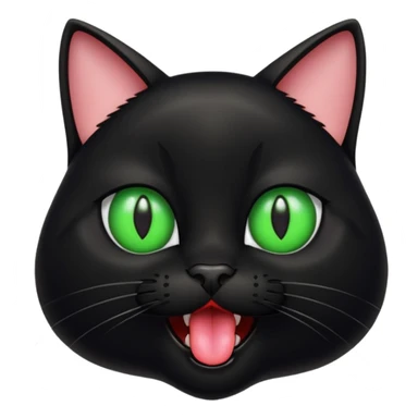 A black cat with its tongue out sticker