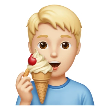 person eating icecream cone sticker