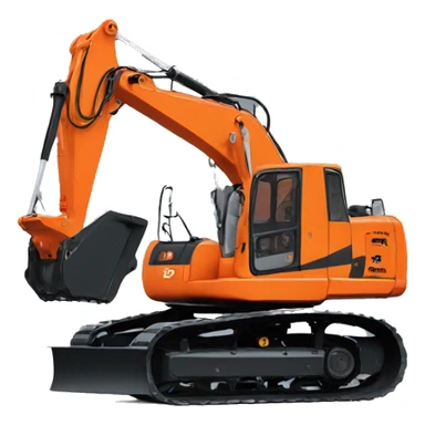 Orange hitachi Escavator  sticker