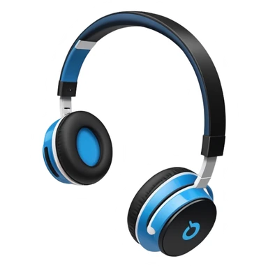 Black and blue and white wireless headphones as seen from the side  sticker