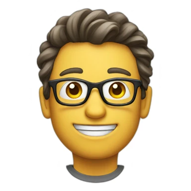 Nerd emoji pointing upwards sticker