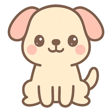 happy dog in kawaii style sticker