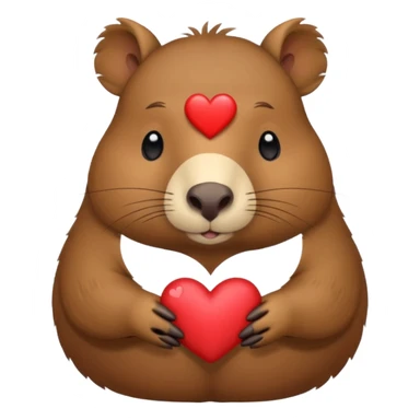Capibara tierno con un corazón sticker