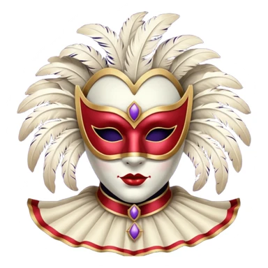 circus masked performer portrait, head and shoulders only, elegant carnival mask, dramatic costume collar, mysterious expression, 3D cartoon, mobile game icon style, clean background, no text, no watermark sticker