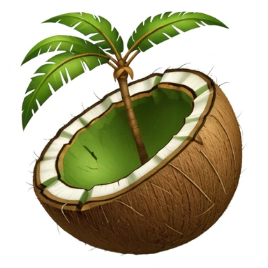 Green Coconut shell sticker