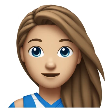 Volleyball girl with ball  and long brown hair and blue eyes  sticker