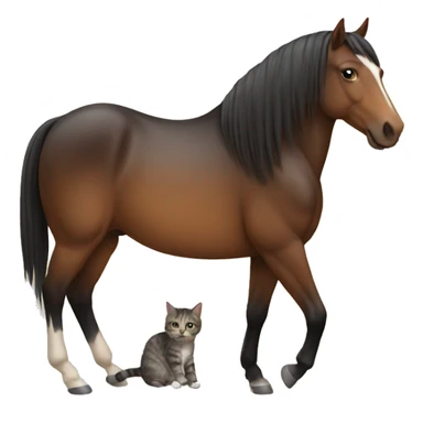 Horse with cat on its back sticker