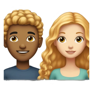 Strawberry blonde girl with a black haired boy sticker