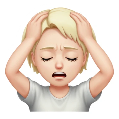 Face clutching head in agony and pain sticker