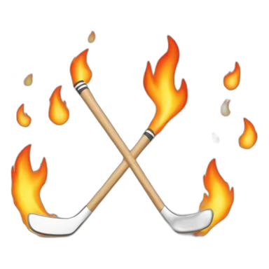 hockey stick with fire around sticker