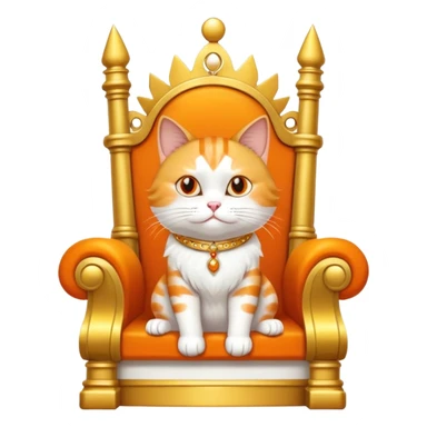 smug-looking cat sitting on a throne, looking like the boss of the house sticker