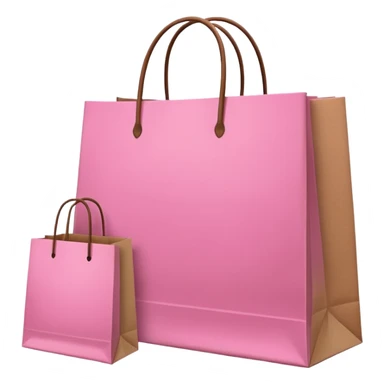 pink and brown shopping bags sticker