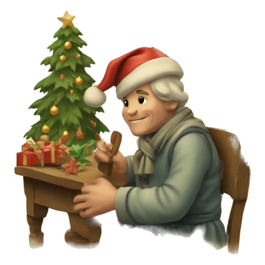 Yule Christmas vintage sticker