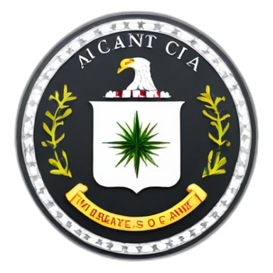 Cia logo saying cia inside. 2 arms the one holding glasses over the middle of the logo and the other gives a thumbs up  sticker