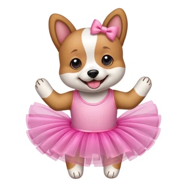 Dog with a pink tutu sticker
