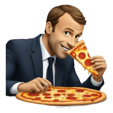 Macron qui mange une pizza  sticker