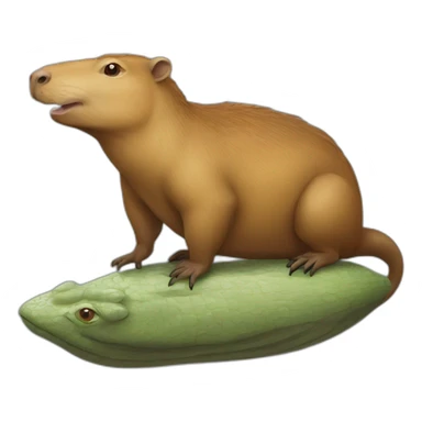 Capibara sur un crocodile sticker