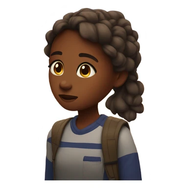 girl watching a sunset sticker