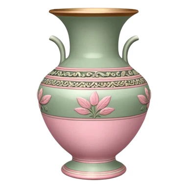 A vintage vase in sage and pink color sticker