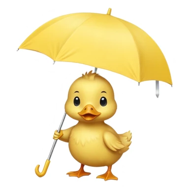 baby Duck holding white umbrella sticker