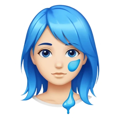 Blue hair dye sticker