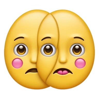 two emojis not happy stuck together no pink cheeks only two  sticker