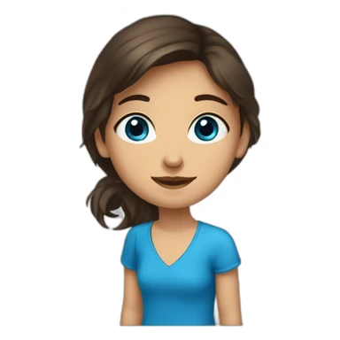 adolecente fille brune aux yeux bleu sticker