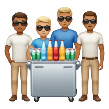 Beverage cooler cart dudes sticker