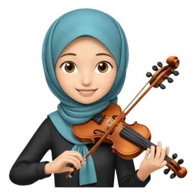hịjab girl playing violin sticker
