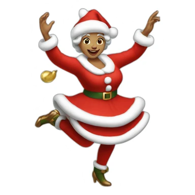mrs santa claus dancing sticker
