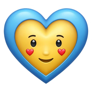 Fusiona un corazón amarilla con uno azul más básico  sticker