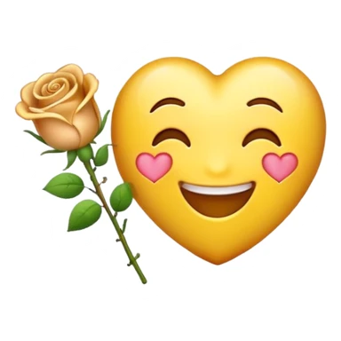Yellow emoji blowing rose gold heart  sticker