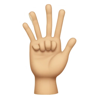 A hand waving missing two middle fingers bandaged  sticker