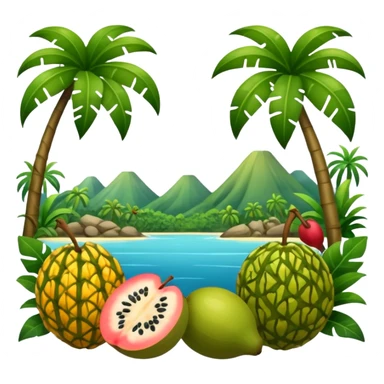 tropical jungle fruit landscape sticker