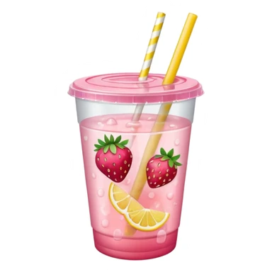 strawberry lemonade in a plastic cup sticker