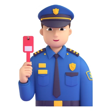 security officer with price tag sticker