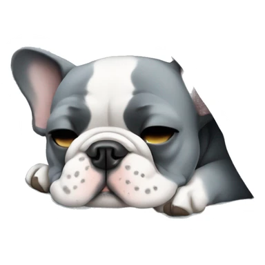 sleeping-blueish grey - french-bulldog sticker