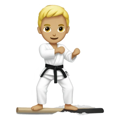 karate kid white belt mopping floor sticker