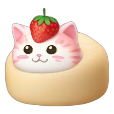 strawberry rice cake mochi cat sticker