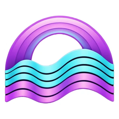futuristic minimalistic icon, holographic wave symbolizing "Many voices. One purpose. One future", glowing purple and cyan lines, dark sci-fi background, no face, abstract unity design, 1:1 aspect ratio
 sticker