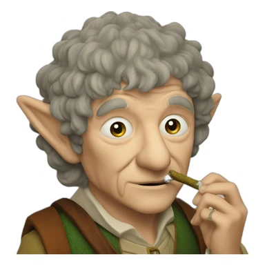 Bilbo the hobbit smoking cannabis sticker