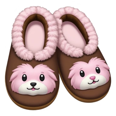 Fluffy brown and baby pink sleepers sticker