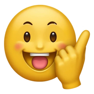 Un emoji content qui tire la langue avec les deux mains sur les côté  sticker