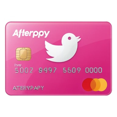 pink afterpay word on a credit card sticker