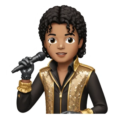 michael jackson is singing with mirco and glove sticker