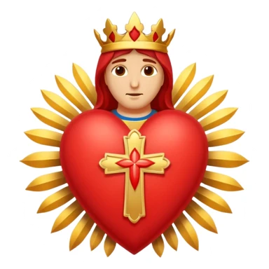 Sacred heart : A heart with rays around it and a cross at the top sticker