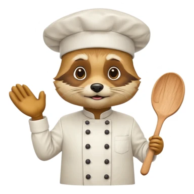 chef yellow raccoon sticker