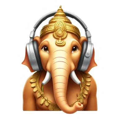 Ganesh with headphones sticker