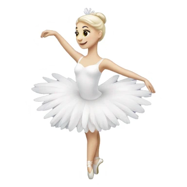 White swan ballerina sticker