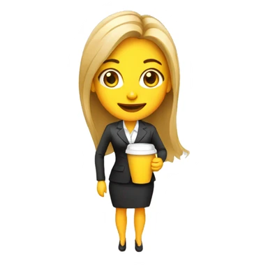 Business marketing fun body girl holding coffee sticker